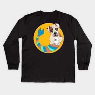 Peetie the Pitbull Mermutt Kids Long Sleeve T-Shirt